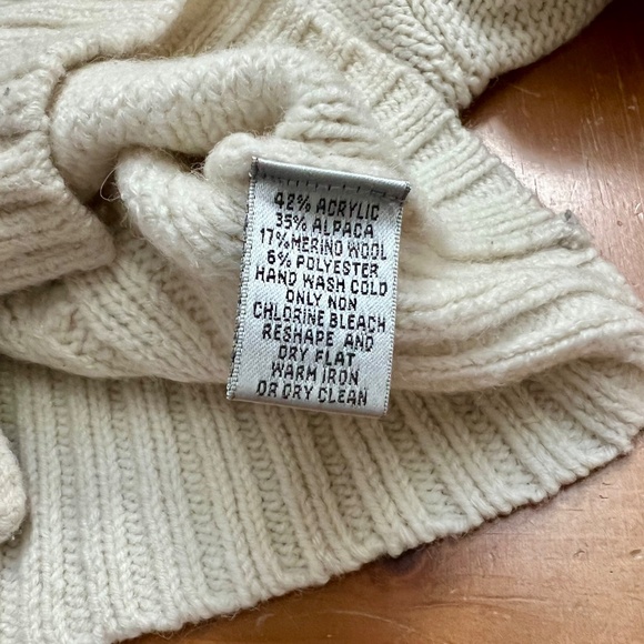 Crop Cardigan, Fisherman’s Knit Alpaca/Merino/Acrylic Talbot’s Collection, M - Picture 5 of 10